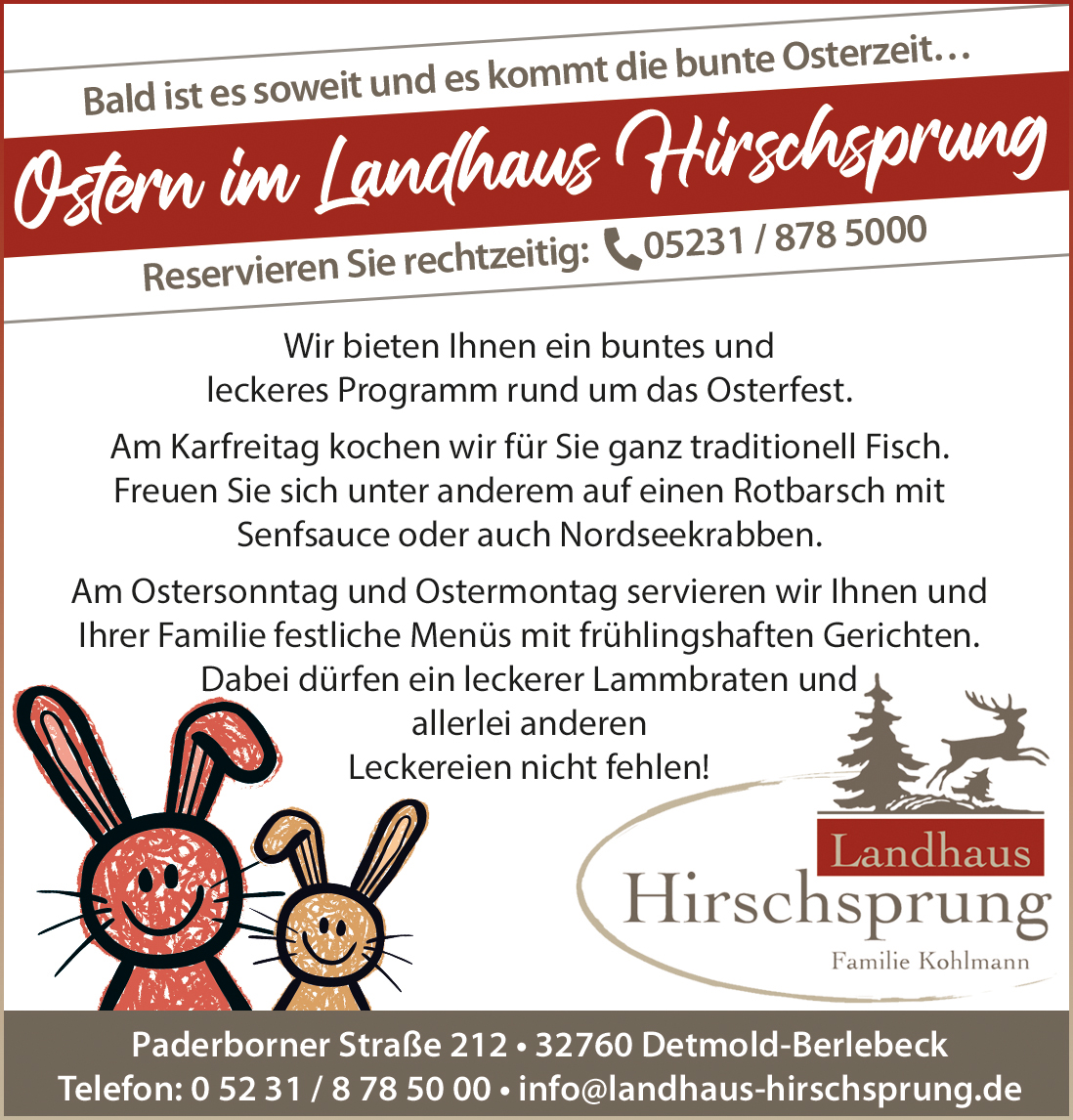 Ostern im Landhaus Hirschsprung